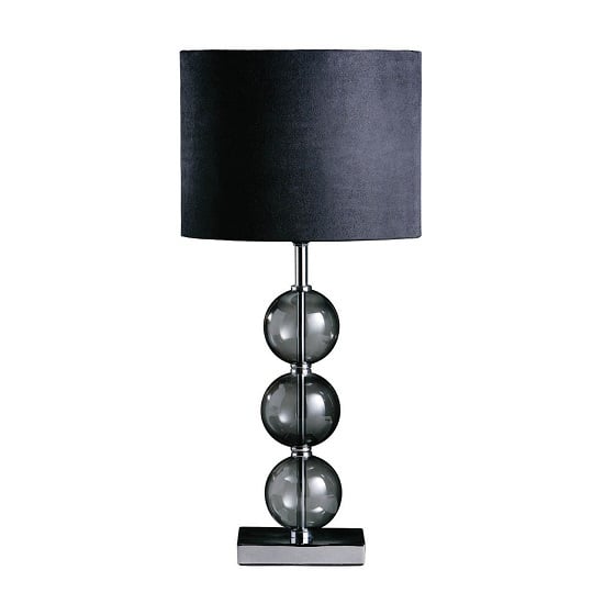Miscona Black Fabric Shade Table Lamp With Chrome Base