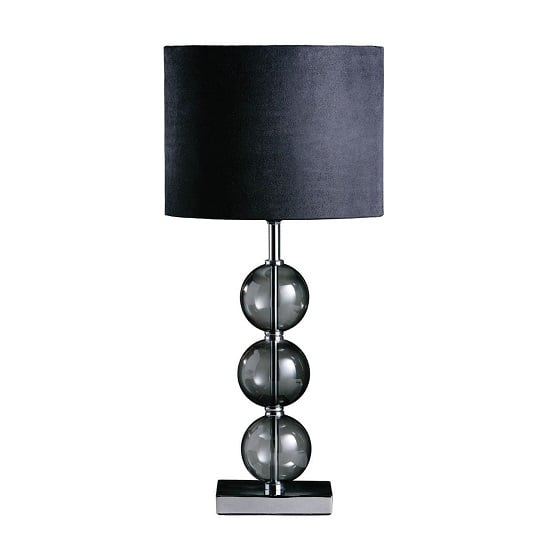 Read more about Miscona black fabric shade table lamp with chrome base