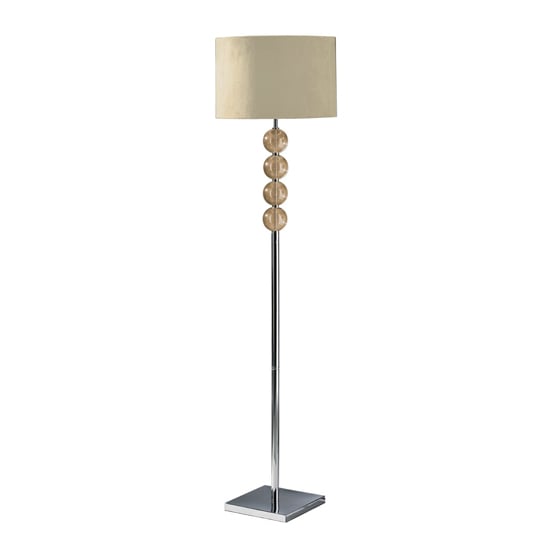 Read more about Miscona cream suede fabric shade floor lamp with chrome base