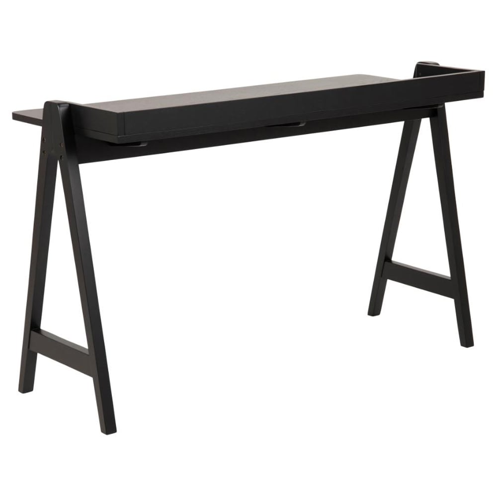 Misoka Wooden Rectangular Laptop Desk In Matt Black