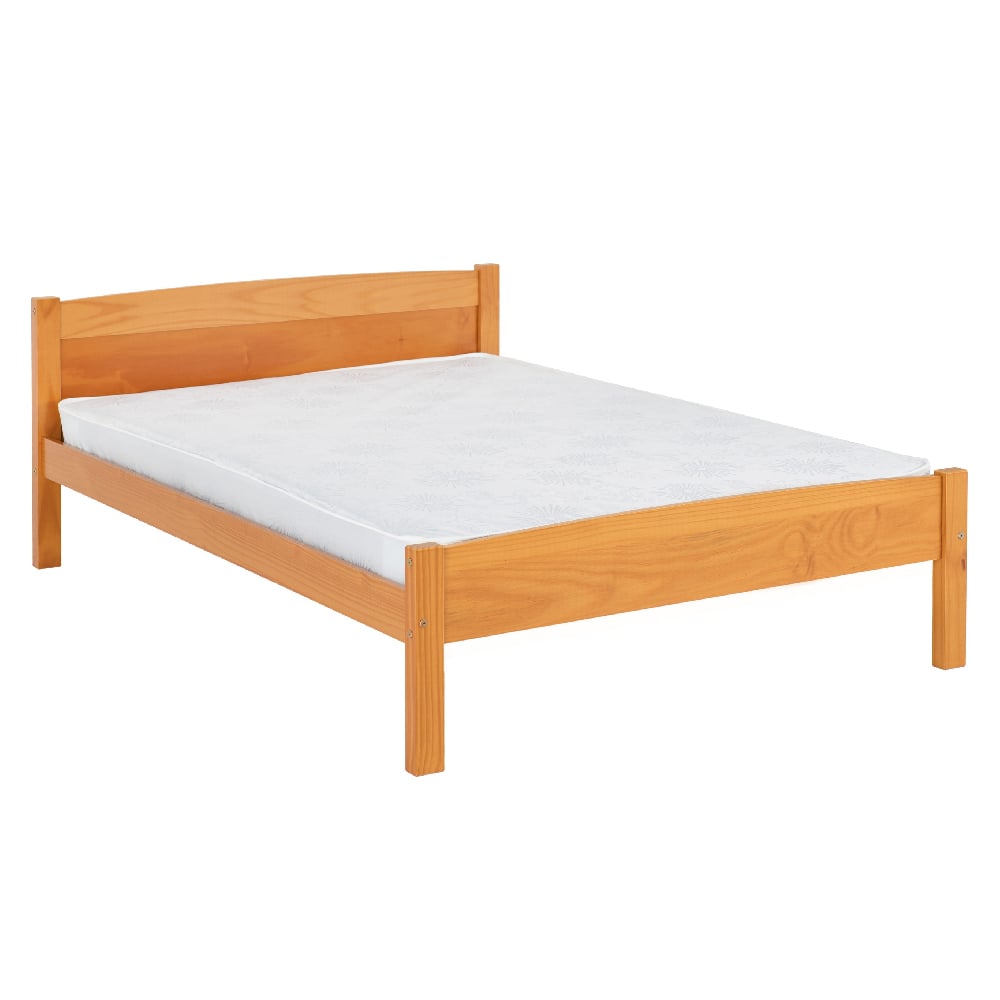 Read more about Misosa wooden double bed in antique pine