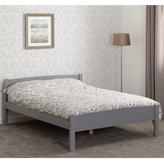Read more about Misosa wooden double bed in grey slate