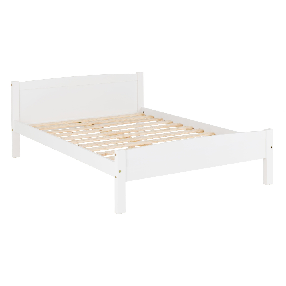 Misosa Wooden Double Bed In White