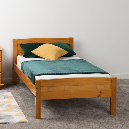 Product photograph of Misosa Wooden Single Bed In Antique Pine from Furniture in Fashion