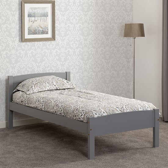 Read more about Misosa wooden single bed in grey slate