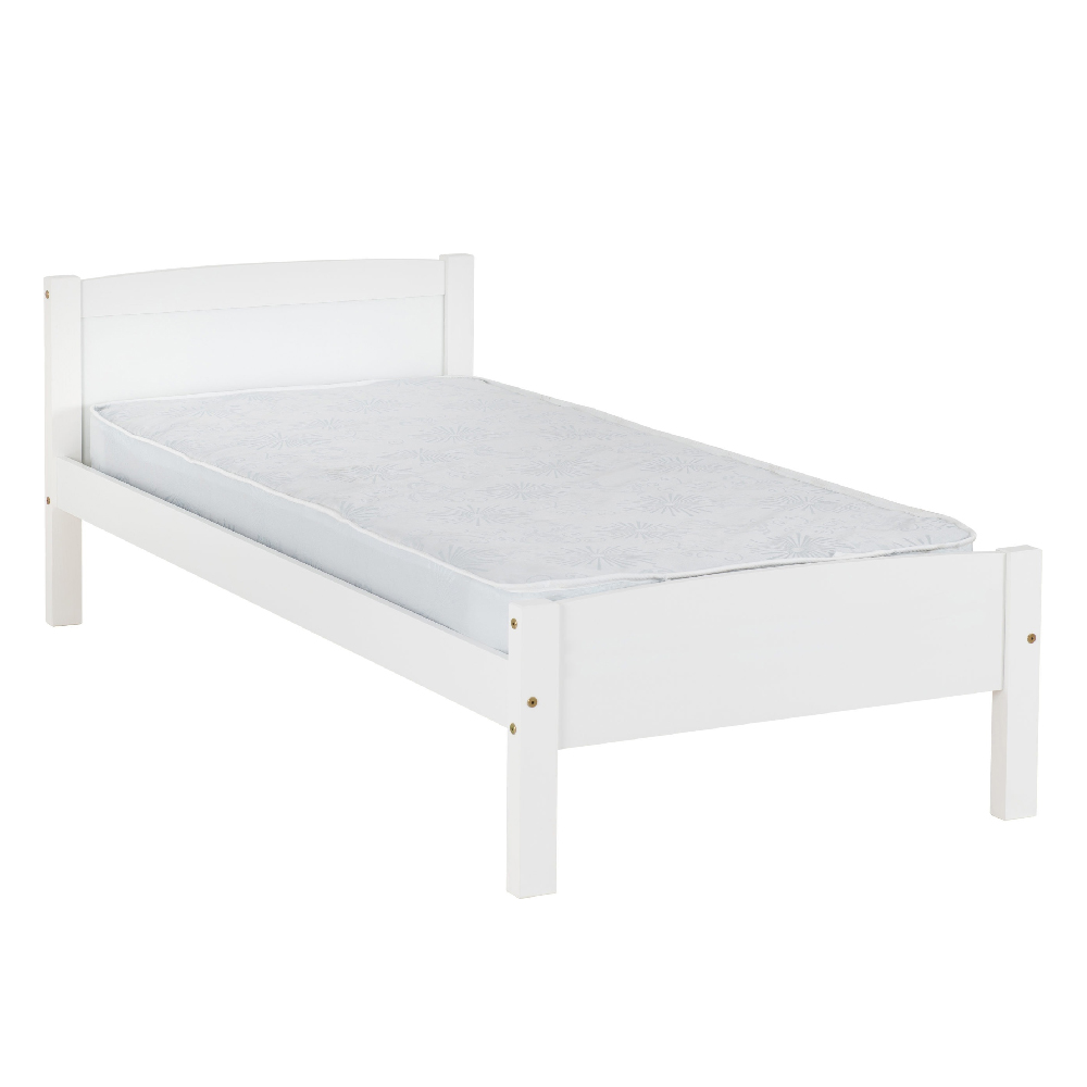 Misosa Wooden Single Bed In White