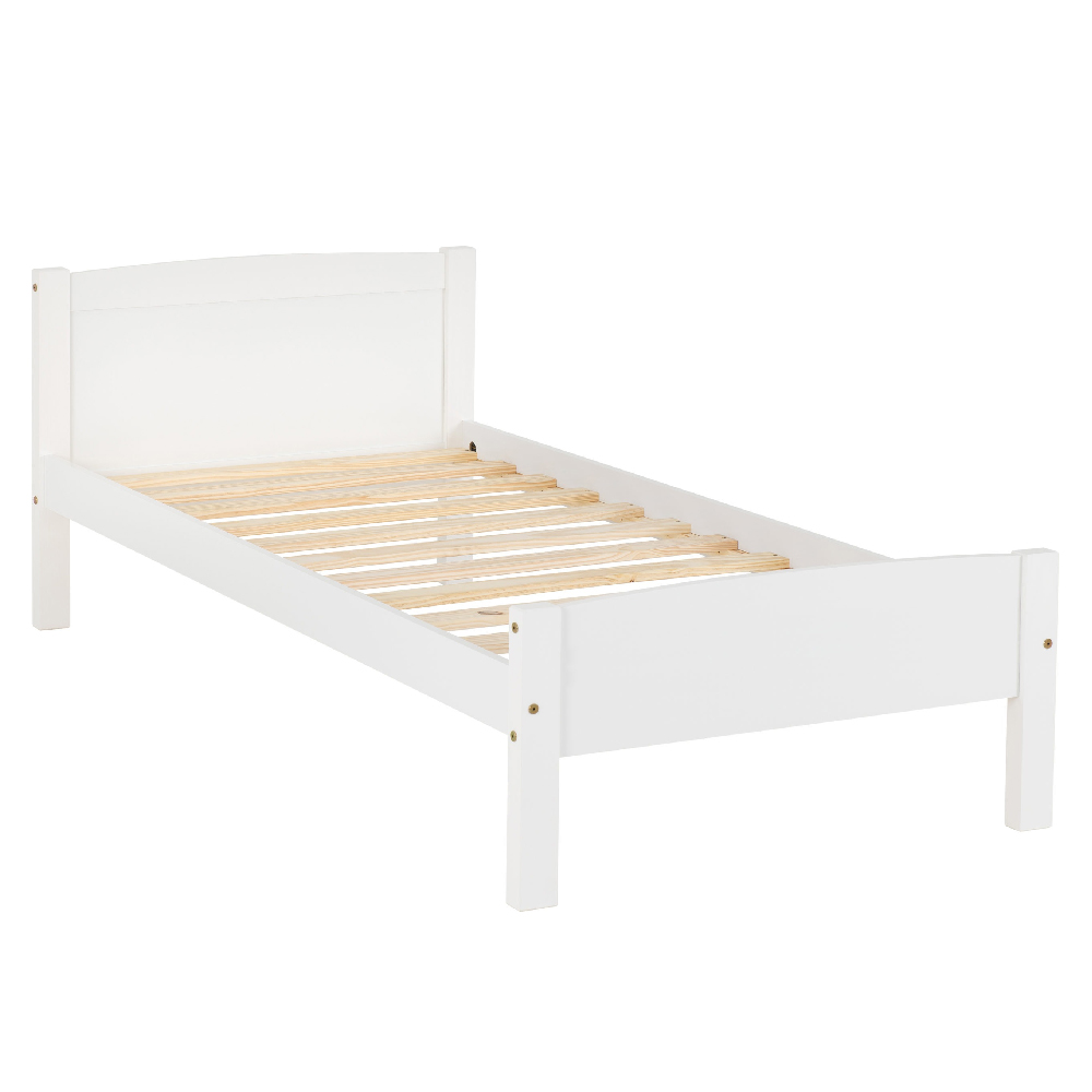 Misosa Wooden Single Bed In White