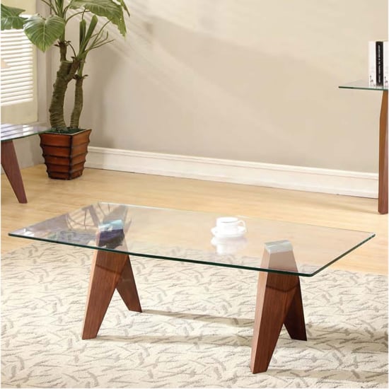 Mission Clear Glass Coffee Table 18530 Furniture in Fashion