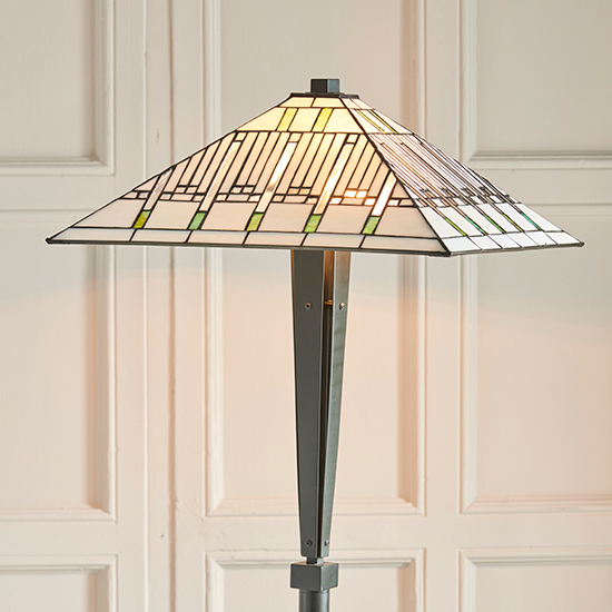 Mission Tiffany Glass Floor Lamp In Dark Bronze_2