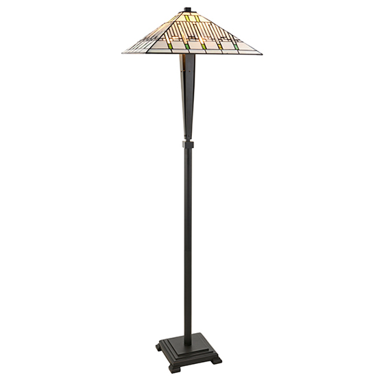Mission Tiffany Glass Floor Lamp In Dark Bronze_4