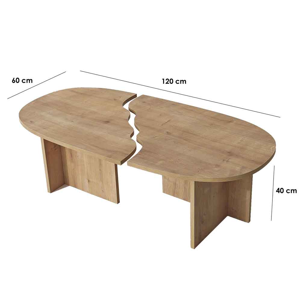 Missisipi Wooden Coffee Table in Sapphire Oak