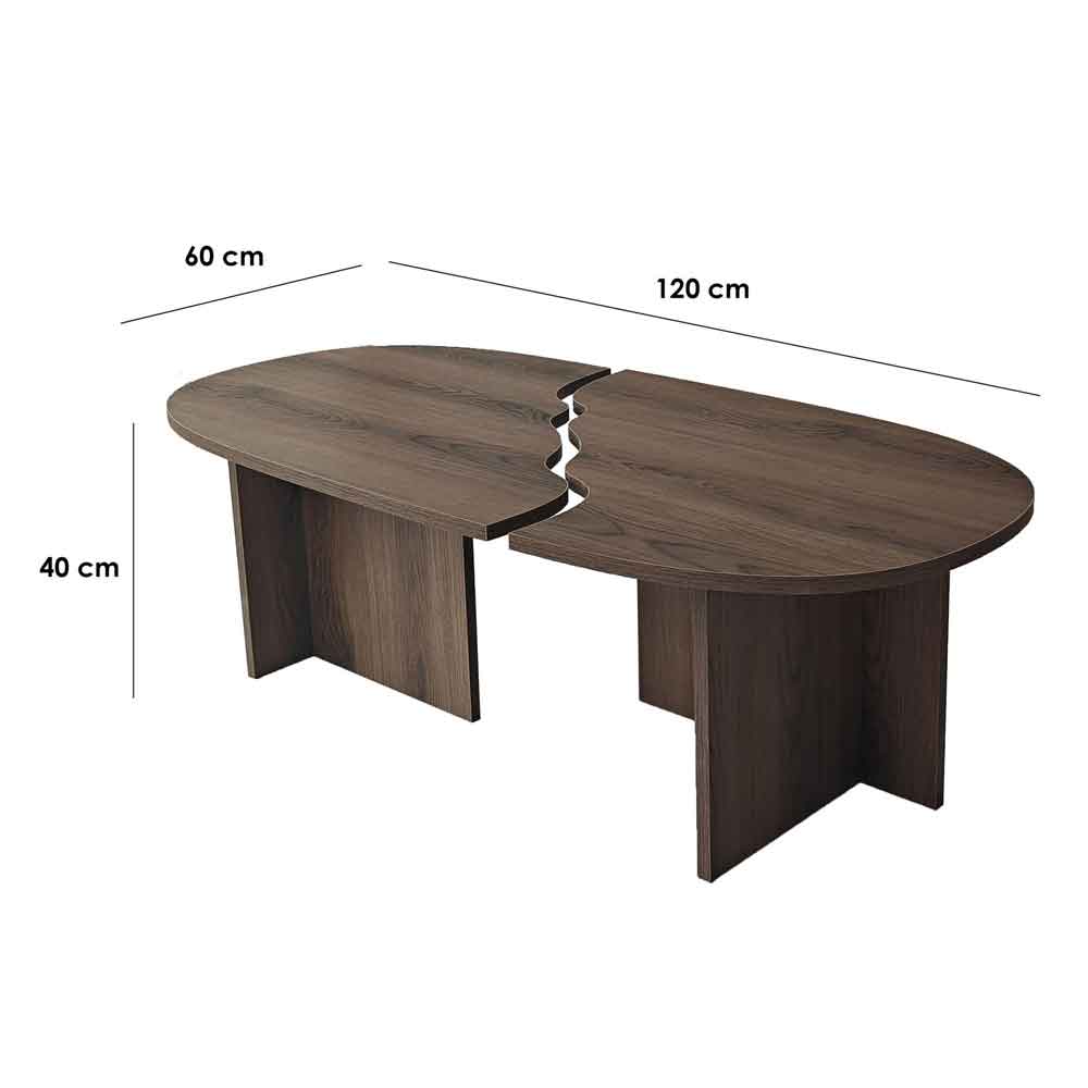 Missisipi Wooden Coffee Table in Walnut