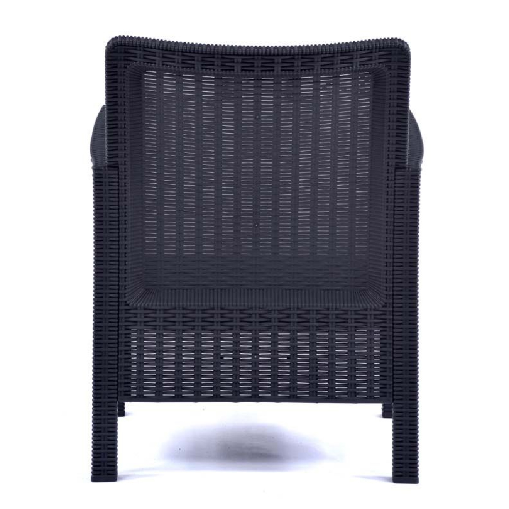 Misty Anthracite Rattan Tub Arm Chairs In Pair