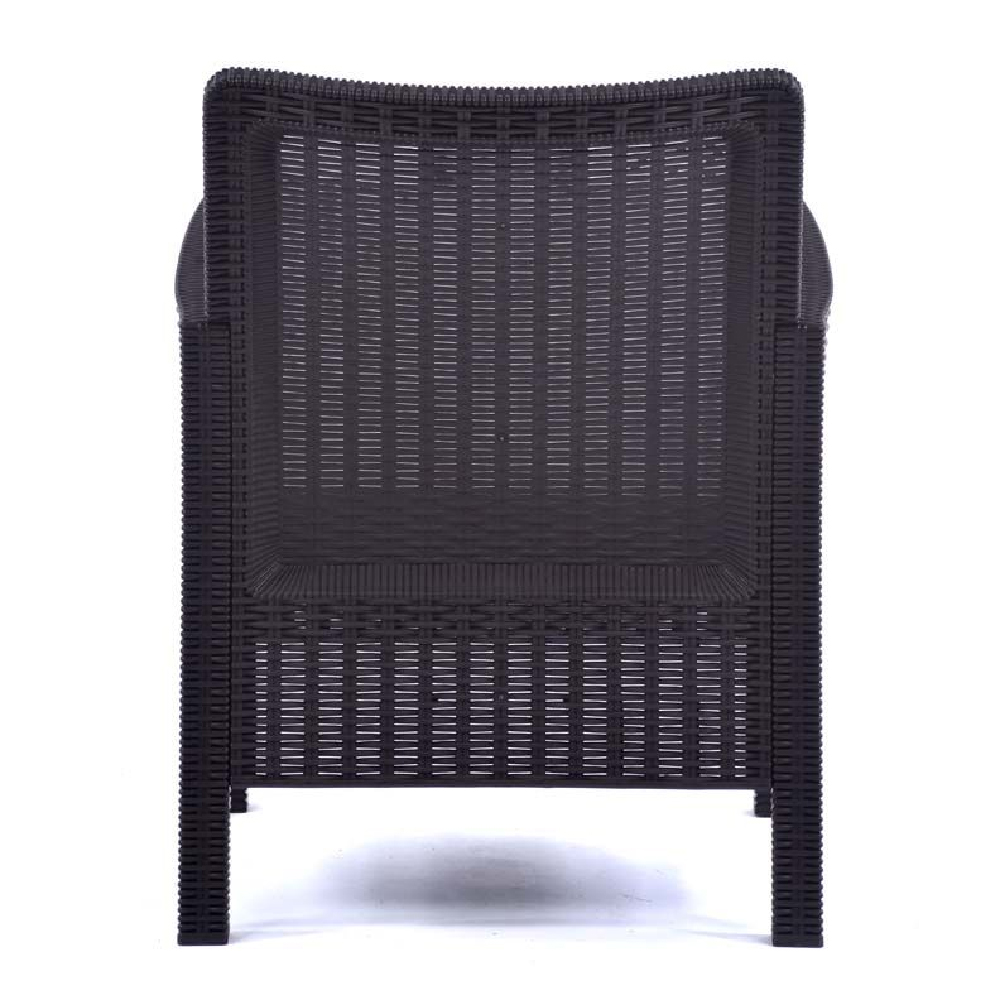 Mili Brown Rattan Tub Arm Chairs In Pair