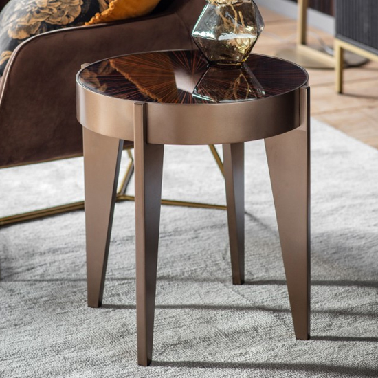 Mitcho Glass Top Side Table With Golden Metal Legs