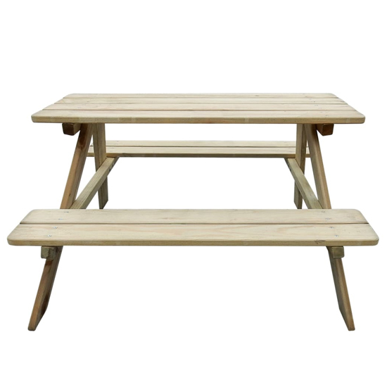 Mittal Outdoor Kids Wooden Picnic Table In Green Impregnated