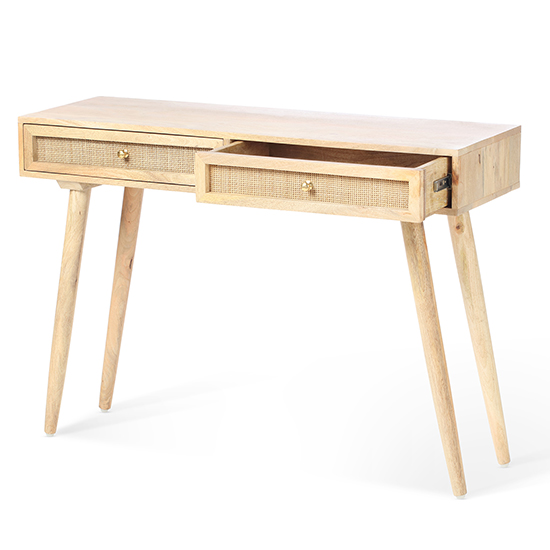 Mixco Wooden Console Table With 2 Drawers In Natural_4