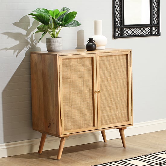 Product photograph of Mixco Wooden Drinks Cabinet With 2 Doors In Natural from Furniture in Fashion