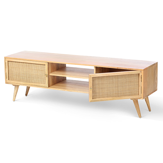 Mixco Wooden TV Stand With 2 Doors In Natural_4