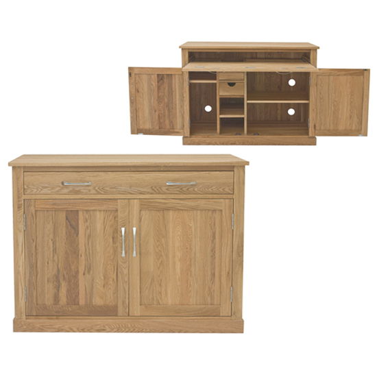 Artisan Hidden Home Office Computer Desk In Oak 8860