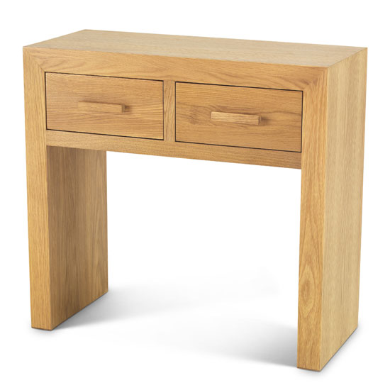 Read more about Modals wooden console table in light solid oak with 2 drawers