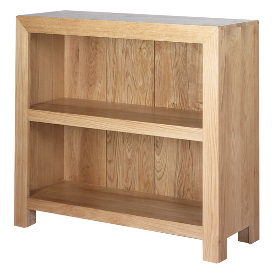 Modals Wooden Low Bookcase In Light Solid Oak Furniture in Fashion