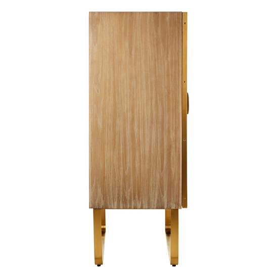 Modeco Wooden Bar Storage Cabinet With Gold Frame In Natural_5