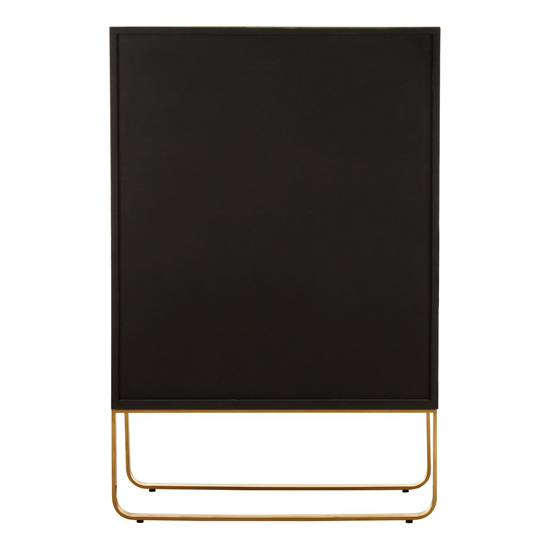 Modeco Wooden Bar Storage With Gold Frame In Natural