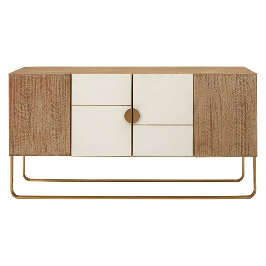 Modeco Wooden Sideboard With Gold Steel Frame In Natural_5