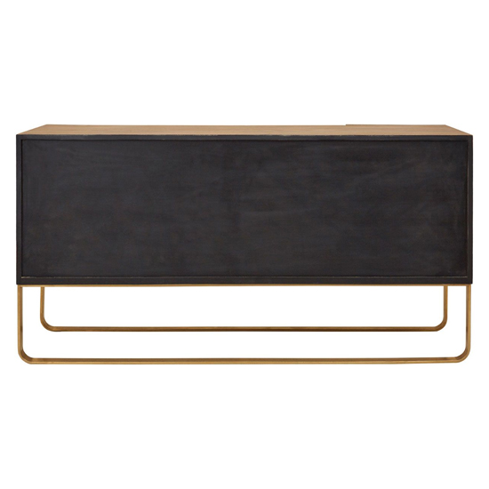 Modeco Wooden Sideboard With Gold Steel Frame In Natural_7