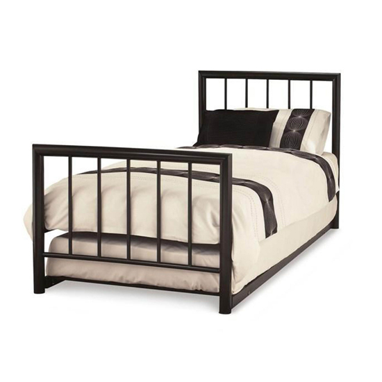 Modena Metal Single Bed With Guest Bed In Black_1