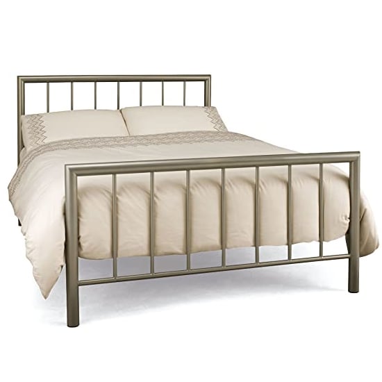 Product photograph of Modena Metal Small Double Bed In Champagne from Furniture in Fashion