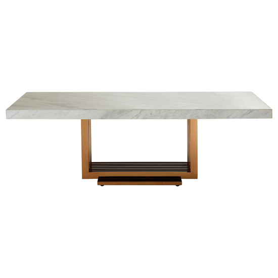 Modeno White Marble Coffee Table With Rose Gold Base_3