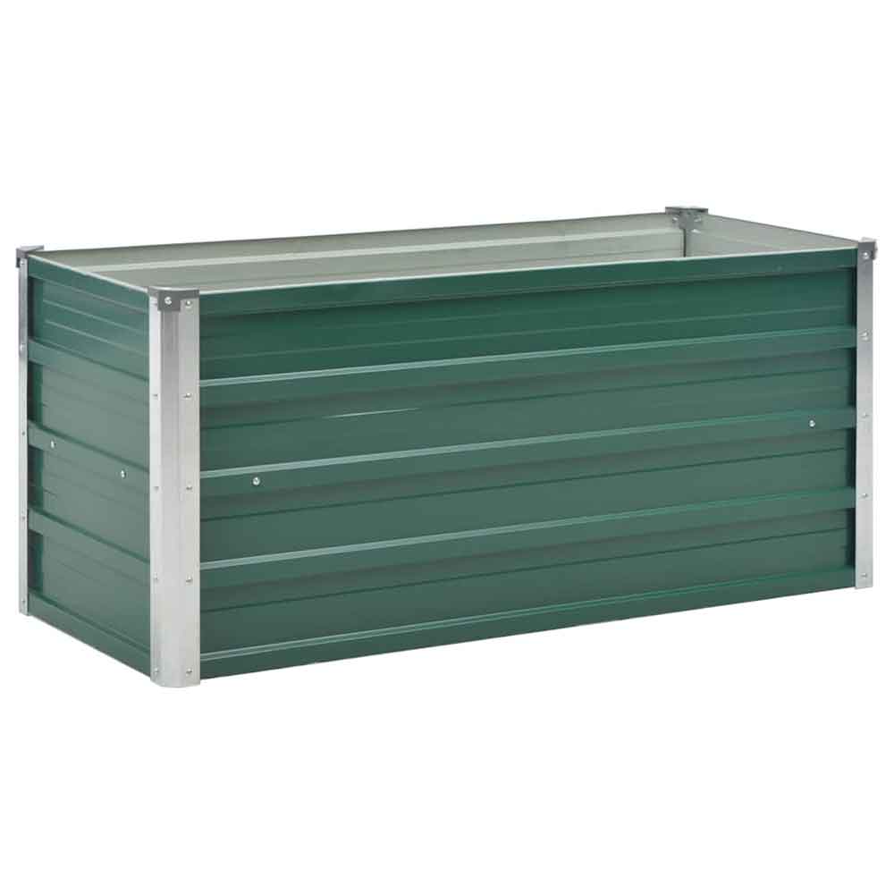 Modenza 100 x 40 x 45cm Garden Galvanised Steel Planter in Green