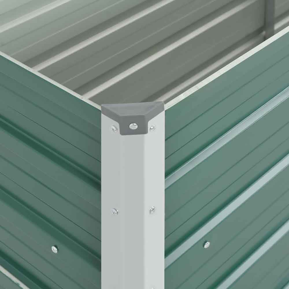 Modenza 100 x 40 x 77cm Garden Galvanised Steel Planter in Green