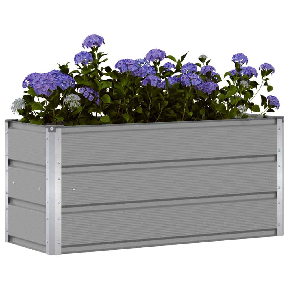 Modenza 100 x 45cm Garden Steel Planter In Light Grey
