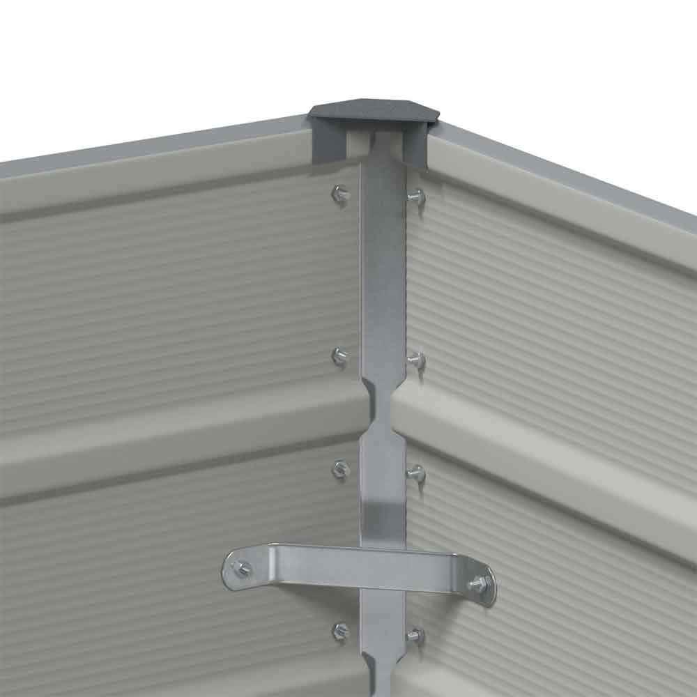 Modenza 100 x 45cm Garden Steel Planter In Light Grey