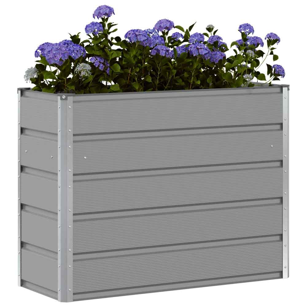 Modenza 100 x 75cm Garden Steel Planter In Light Grey