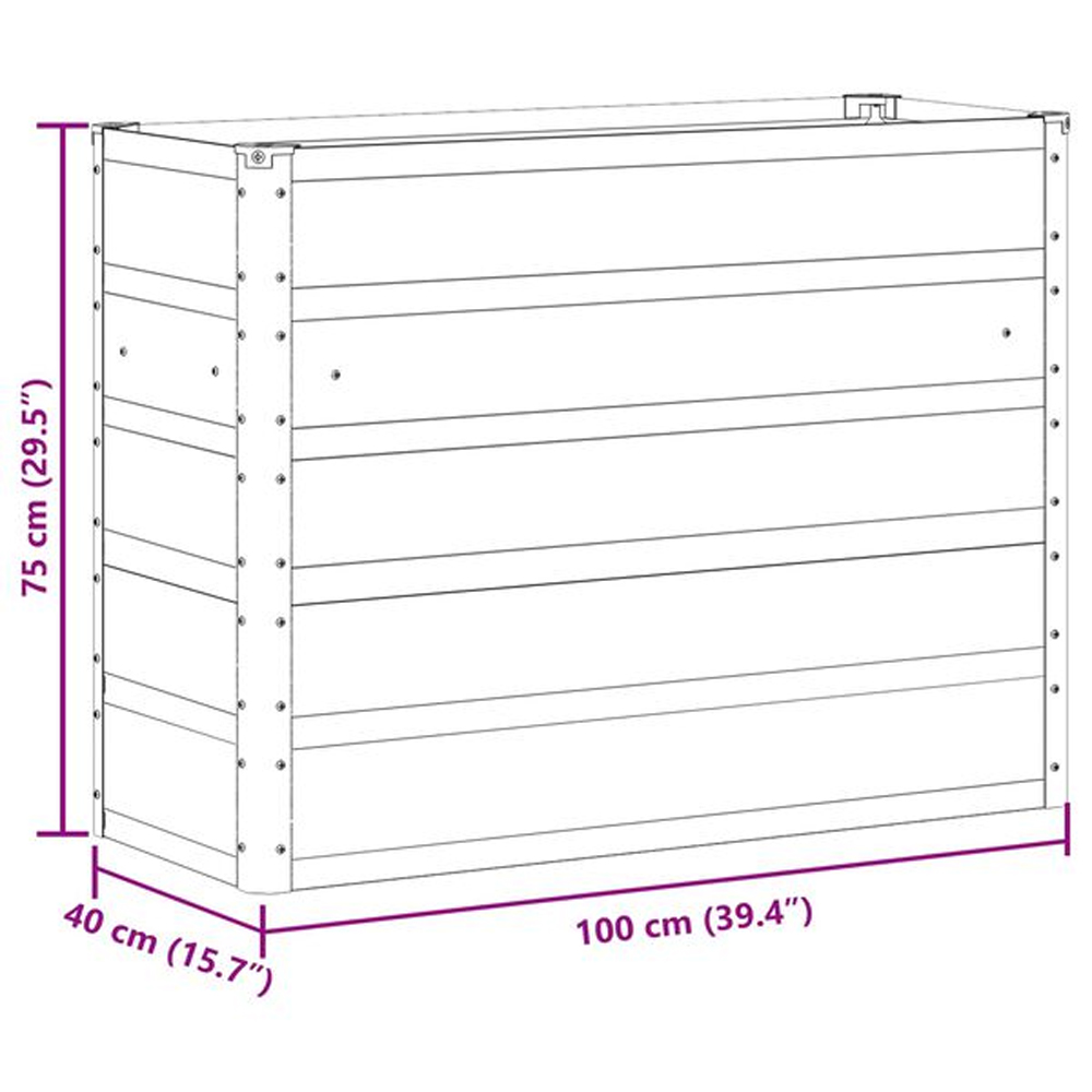 Modenza 100 x 75cm Garden Steel Planter In Light Grey