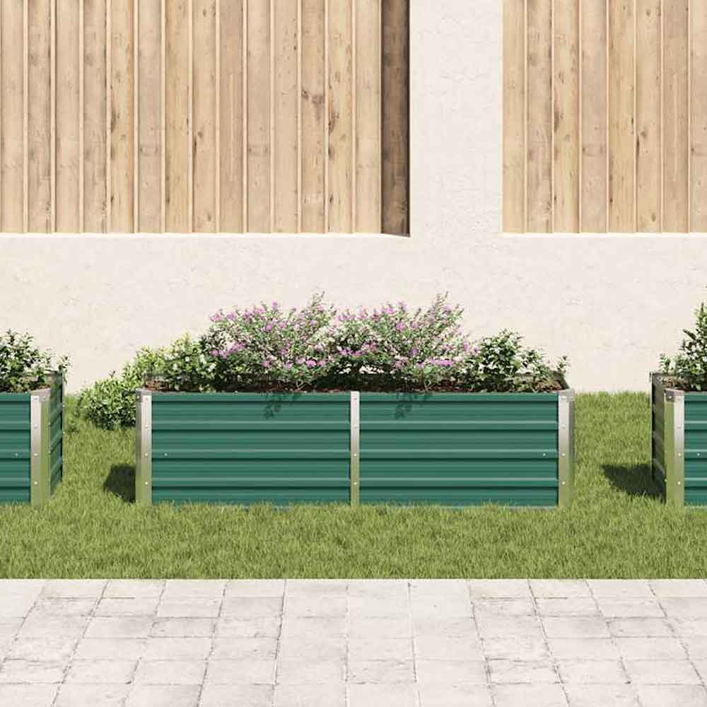 Modenza 160 x 40 x 45cm Garden Galvanised Steel Planter in Green