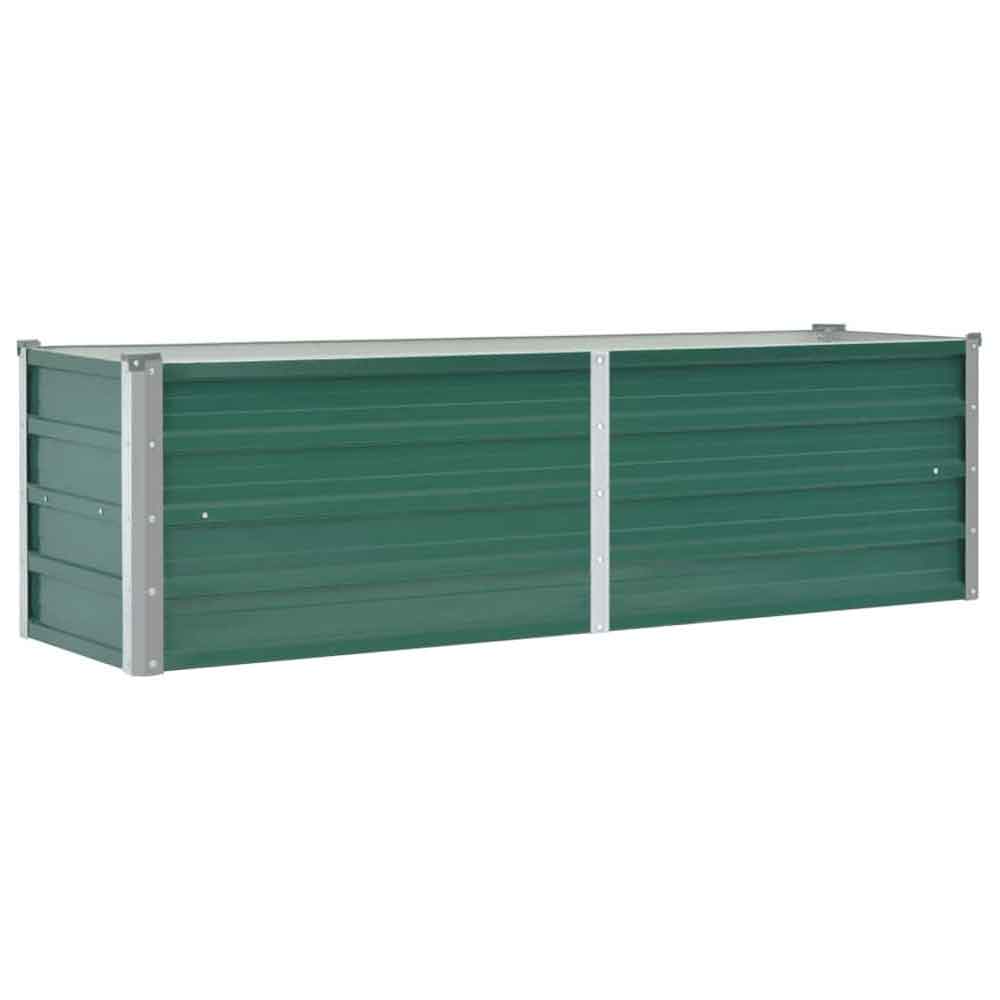 Modenza 160 x 40 x 45cm Garden Galvanised Steel Planter in Green