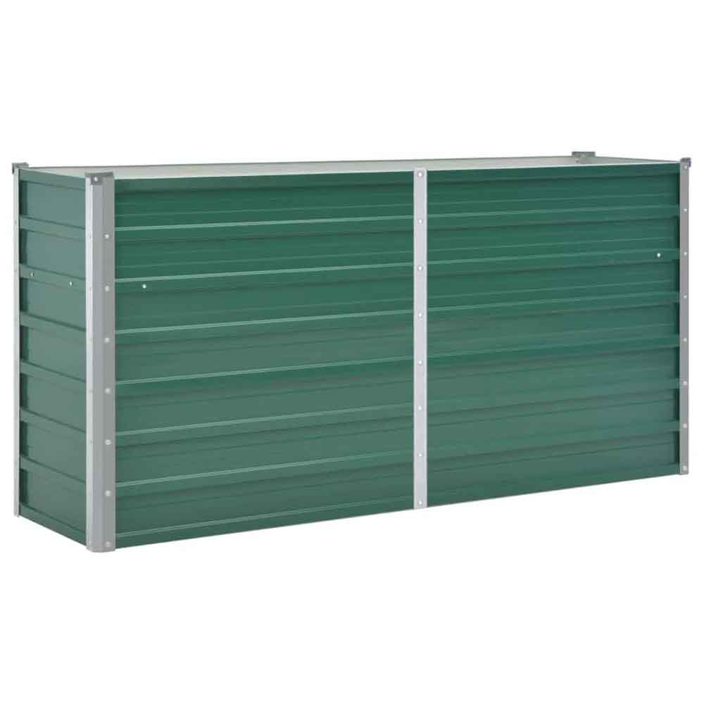 Modenza 160 x 40 x 77cm Garden Galvanised Steel Planter in Green