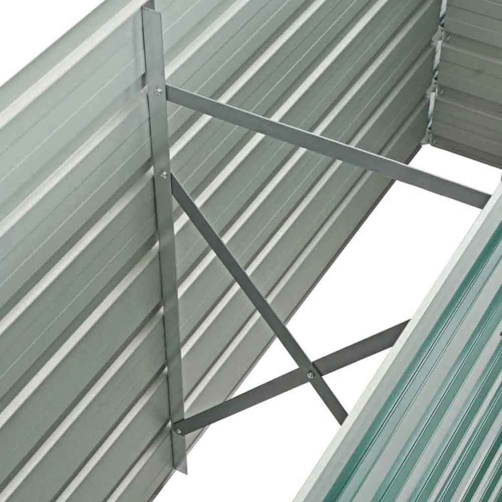Modenza 160 x 40 x 77cm Garden Galvanised Steel Planter in Green