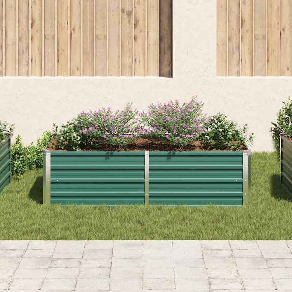 Modenza 160 x 80 x 45cm Garden Galvanised Steel Planter in Green