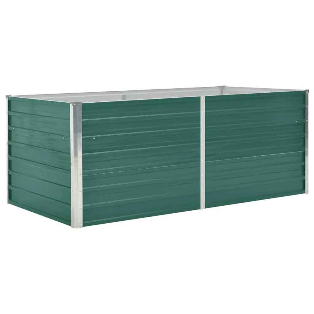 Modenza 160 x 80 x 45cm Garden Galvanised Steel Planter in Green