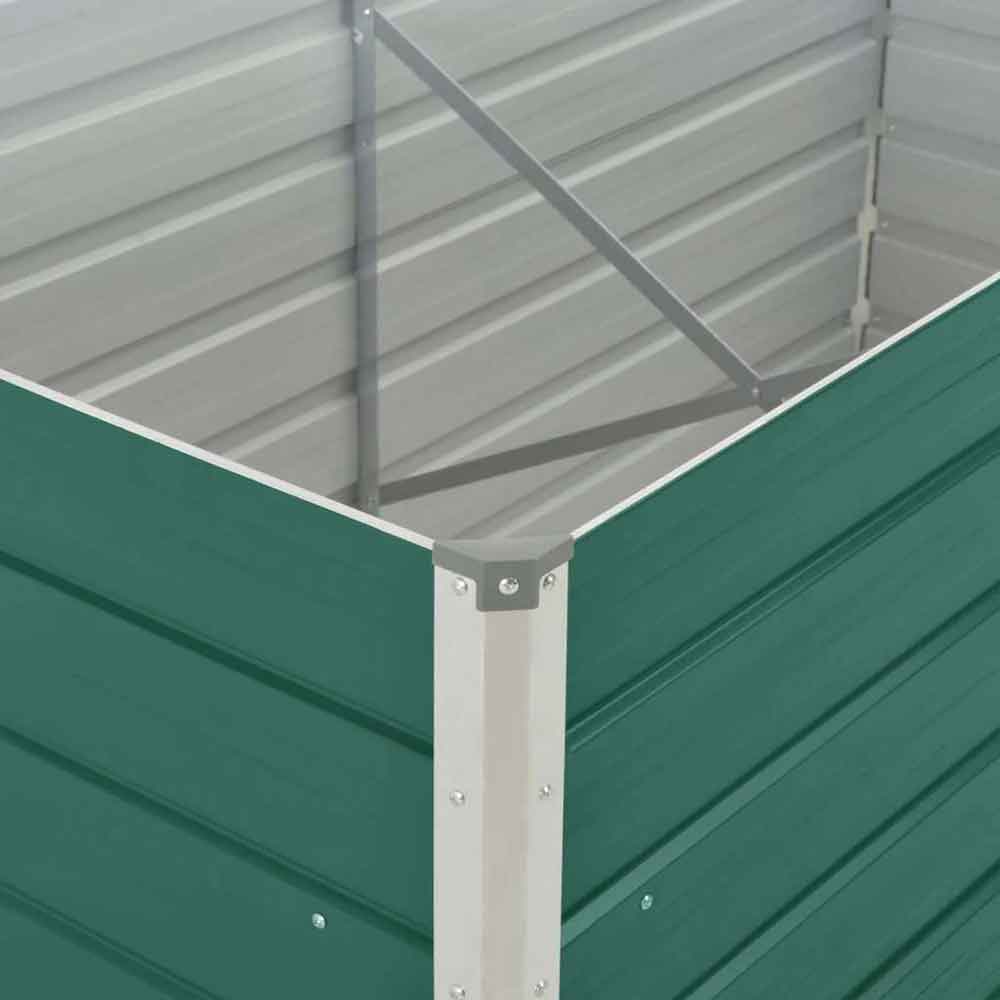 Modenza 160 x 80 x 45cm Garden Galvanised Steel Planter in Green