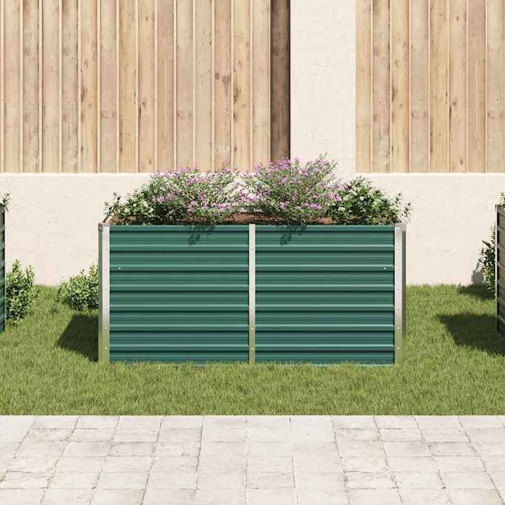 Modenza 160 x 80 x 77cm Garden Galvanised Steel Planter in Green