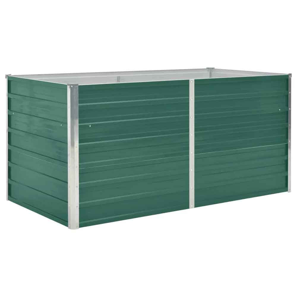 Modenza 160 x 80 x 77cm Garden Galvanised Steel Planter in Green