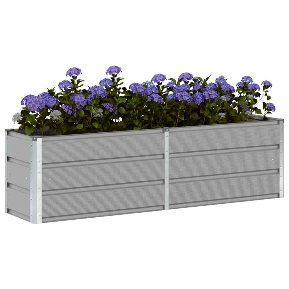 Modenza 160 x 45cm Garden Steel Planter In Light Grey