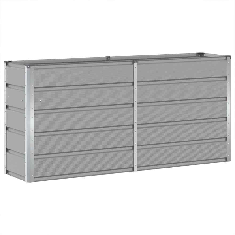 Modenza 160 x 75cm Garden Steel Planter In Light Grey